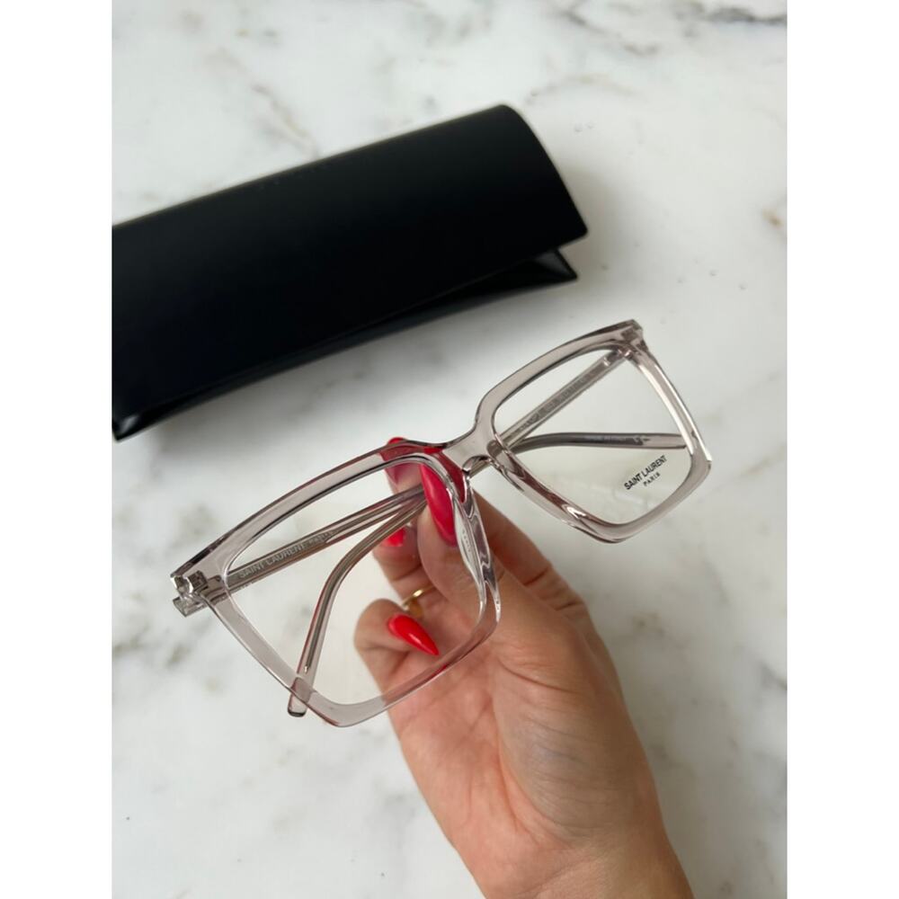 NEW Saint Laurent SL474 Opt Nude Clear Square Frames - Picture 4 of 8
